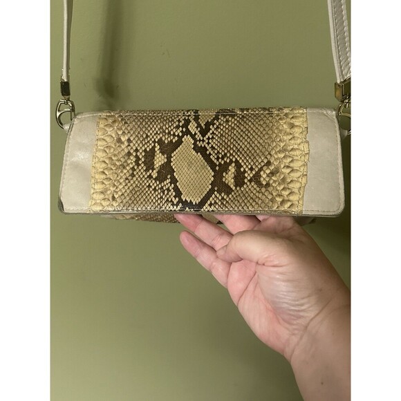 Vintage Snakeskin Small Snap Leather Crossbody Purse Romag 90s 80s - Picture 7 of 10